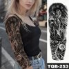 REBELULU Vodeodolné dočasné tetovačky pre ženy Dočasné tetovanie Woman Warrior Skull Tattoo Rose Watch Snake Sword Waterproof Tattoo Body Art Arm Fake Tattoo Men Women