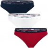 TOMMY HILFIGER 3 Pack Essentials nohavičky tmavomodré biele a červené