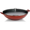 KELA Wok litinový s poklicí CALIDO 36 cm červená KL-11947
