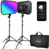 Neewer Profesionální LED Studiové Panely RGB168 120W Pro Set 2x Panel + 2x Stativ 200cm