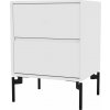 Nočný stolík Drift na čiernych nohách biely