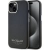 Karl Lagerfeld Grained PU Hotel RSG Zadný kryt pre iPhone 15 Black