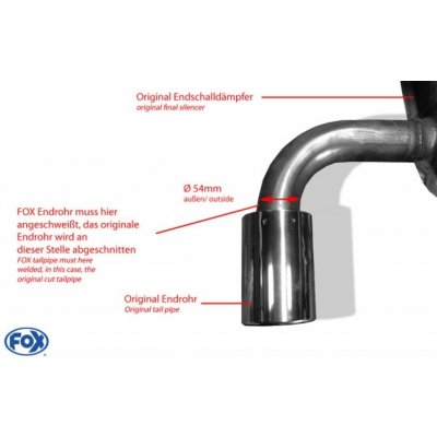 FOX Nerezová koncovka výfuku 1x100mm (Typ 16) MAZDA CX5 (also 4x4) - KE & GH 2011