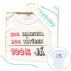 Body s potlačou New Baby 50% MAMIČKA + 50% Otecko - 100% JA ružové - darčekové balenie, 74 (6-9m)