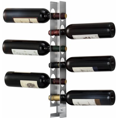 en.casa Moderný stojan na víno na 6 fliaš z nehrdzavejúcej ocele Nástenný 55 x 5 x 7 cm