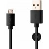 Dlhý dátový a nabíjací kábel FIXED s konektormi USB/micro USB, 2 metre, čierny