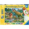 RAVENSBURGER Puzzle Pravěký svět dinosaurů XXL 100 dílků + omalovánky