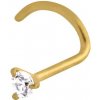 Piercing do nosa Wildcat Curved Zirconline zlatý :: 0,8 mm