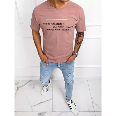 Dstreet pánske tričko s potlačou Darvan ružové