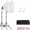 Fotověci (8000lm!) 2x LED Octagon Softbox Světlo + 2x Stativ Oktagon