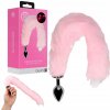 Ouch! Light-up Fox Tail with Metal Butt Plug Pink
