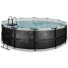 Bazén s pieskovou filtráciou Black Leather pool Exit Toys kruhový oceľová konštrukcia 450*122 cm čierny od 6 rokov
