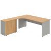 Hobis Pracovný stôl Gate, ergo, pravý, 180x75,5x200 cm, dub/sivá