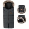 PETITE&MARS Set zimný fusak Arctic 4v1 + rukavice na kočík Furry Forever Black