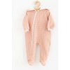 NEW BABY Dojčenský mušelínový overal s kapucňou New Baby Comfort clothes ružová Veľ. 80