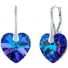 Silvego Strieborné náušnice Srdce 14mm Heliotrope so Swarovski® Crystals LSW007E
