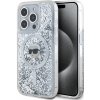 Karl Lagerfeld Liquid Glitter Karl Head MagSafe zadný kryt pre iPhone 15 Pro Transparent