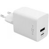 Síťová nabíječka FIXED Mini s USB-C a USB výstupem, podpora PD, 45W, bílá FIXC45M-CU-WH
