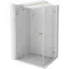 MEXEN/S - Lunar T sprchovací kút dvere krídlové ľavá 135 x 110, transparent, zlato 834T-135-110-50-00-L