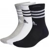 Vysoké bavlnené ponožky adidas 3S C SPW CRW 3P šedé IC1323 - S