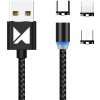 WOZINSKY 51481 WOZINSKY WMC-01 Magnetický kábel (USB Type-C / micro USB / Lightning) 1m čierny
