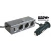 Rozdvojka autozapalovača 3x +1xUSB 0,5A 12-24V/5V SA023