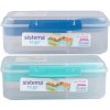 Sistema To Go Trojkomorová krabička s nádobou na jogurt a 2 tácky 1,65 l mix farieb