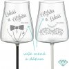 Svadobné poháre na víno Wedding s kryštálmi 2 ks