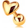 Šperky eshop - Piercing zo zlata 375 do tragusu ucha - lesklé vypuklé srdiečko, 5 mm S2GG183.26