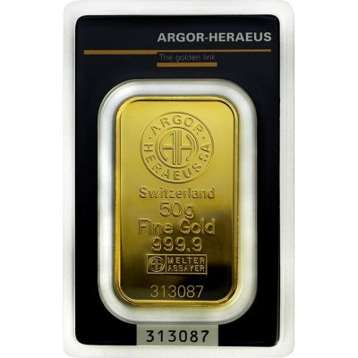 50 g Zlatá tehlička Argor Heraeus 2024