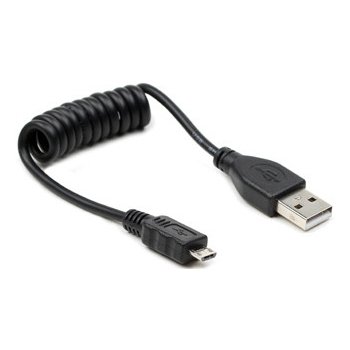 Gembird CC-MUSB2C-AMBM-0.6M micro USB cable 2.0 coiled cable black 0,6m