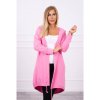 Mondo Italia Dlhý kardigán s kapucňou LOVE MI9113 svetloružový Univerzálna Ružová