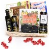 Darčekový kôš Pochutiny (Darčekový kôš by mal byť pekne balený a esteticky príjemný. Vyberte kôš, ktorý je kvalitne zhotovený a pekne vyzdobený, aby vyzeral luxusne a elegantne)