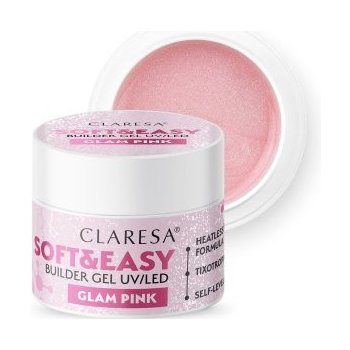 Claresa UV/LED gél na nechty Soft & Easy Builder gel GLAM PINK 45 g