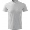 MALFINI Tričko V-neck - Svetlošedý melír | L