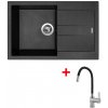 Granitový drez Sinks AMANDA 780 Metalblack + drezová batéria FLEXIA