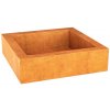 Štvorcové záhradné ohnisko HOGAR z cortenovej ocele Velkosť: Hogar 1 - 100x100x30 / 48kg