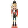 Luskáčik v červeno-zelenom oblečení so žezlom 38 cm - Sezónkovo