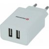 Swissten Sieťový adaptér Smart IC 2x USB, 10 W, biely
