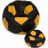 TopKing Sedací vak lopta XXXL 100 cm + podnožník XL 35 cm, čierno/žltý