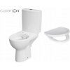 Cersanit Parva CleanOn, kombi wc so splachovaním 3/5l, horizontálny odtok, prívod vody z boku a antibakteriálnym sedátkom z duroplastu, biela, K27-063