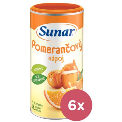 6x SUNAR Nápoj rozpustný pomarančový 200 g