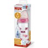NUK FC+ Fľaša sklenená s kontrolou teploty 240 ml - růžová