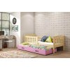 Interbeds Jednolôžková posteľ Kubus3 Prírodná pre teenagerov 190x90 s matracom, rozkladacia - ružová
