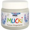 Trblietavé prstové farby MUCKI 150 ml strieborná