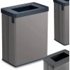 Odpadkový kôš VERTO do kúpeľne, domu, kuchyne, na 2 vrecia, triedenie, 54L, sivý
