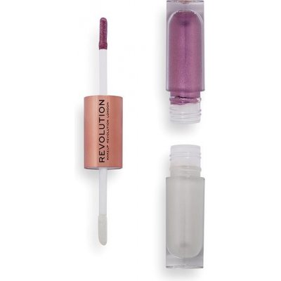 Makeup Revolution Double Up tekuté očné tiene 2 v 1 Subliminal Lilac 2 x 2,2 ml
