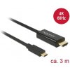 Delock Kábel USB Type-C™ samec > HDMI samec (DP Alt Mód) 4K 60 Hz 3 m čierny