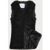 Čierna kožušinová vesta s dlhými vlasmi (1402) odstíny černé S (36)
