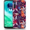 Picasee silikónový prehľadný obal pre Motorola Moto G8 - Purple Leaf